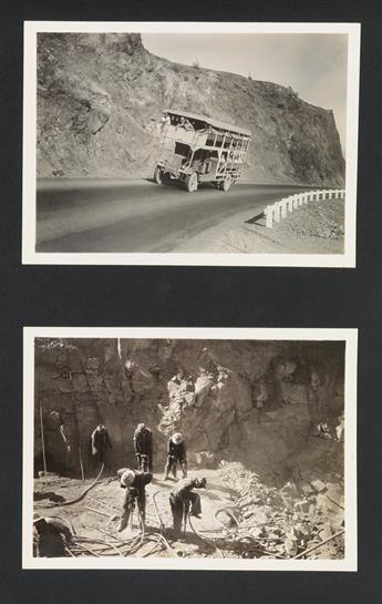 (BOULDER DAM PROJECT, NEVADA) Album with 120 exceptional photographs attributed to Ben Glaha documenting the construction of the Boulde